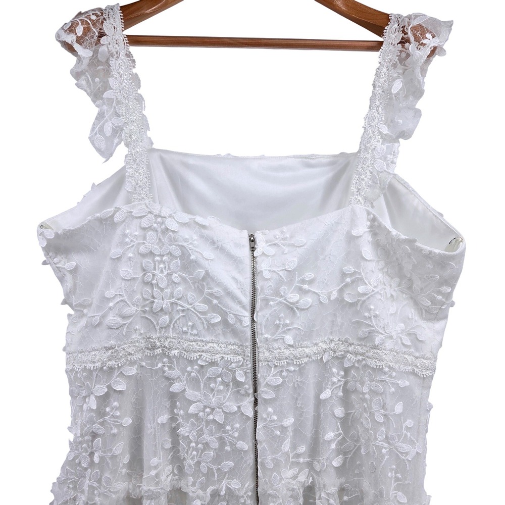 Arula Brixta Dress 3X White Floral Lace Maxi Bridal Formal - Picture 9 of 11